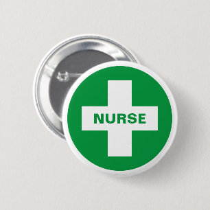 Nurse - First Aid (White Cross) - Ambulance, Help 6 Cm Round Badge