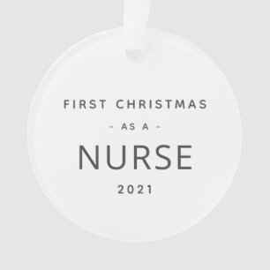 Nurse First Christmas Modern Custom Holiday Ornament