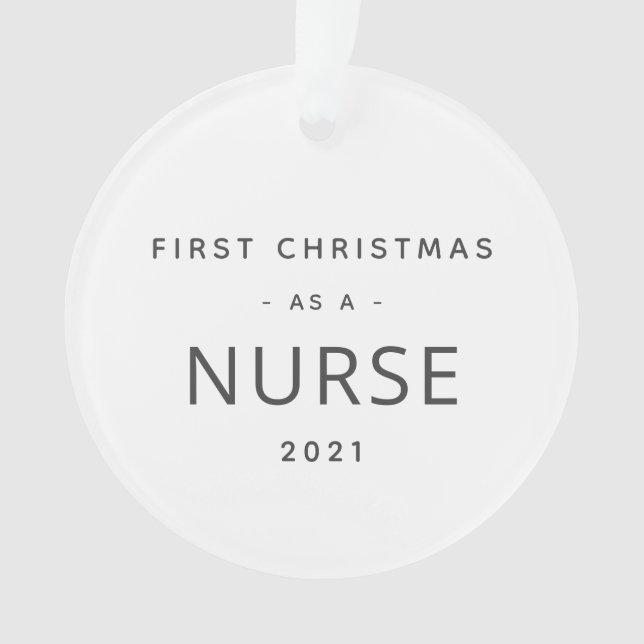 Nurse First Christmas Modern Custom Holiday Ornament (Front)