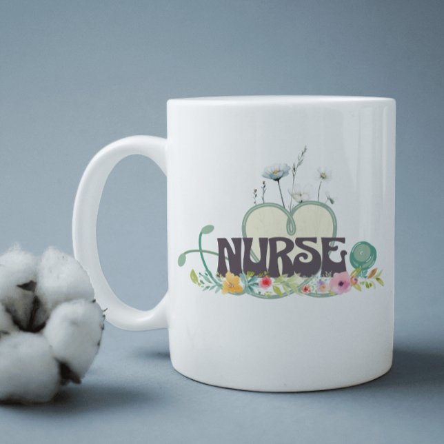 Nurse Floral Garden Your Name Coffee Mug (Creator Uploaded)
