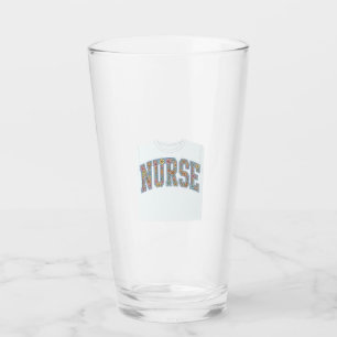 Nurse Floral Varsity Lettering Shirt Design_1 Glass