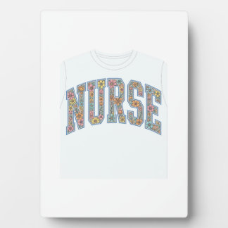 Nurse Floral Varsity Lettering Shirt Design_1 Plaque