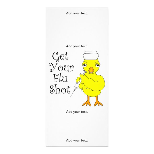 Nurse Flu Shot Chick Rack Card (Front)