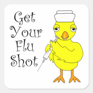 Nurse Flu Shot Chick Square Sticker