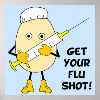 Nurse Flu Shot Egghead Poster