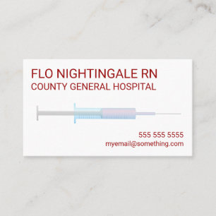 Nurse Flu Shot White Business Card