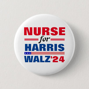 Nurse for Harris Walz Red Blue 6 Cm Round Badge