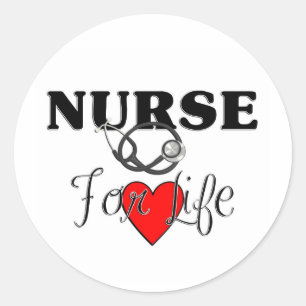 Nurse For Life Classic Round Sticker