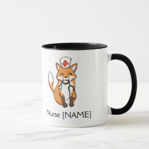Nurse Fox Drawing Cute Template Personalised Mug