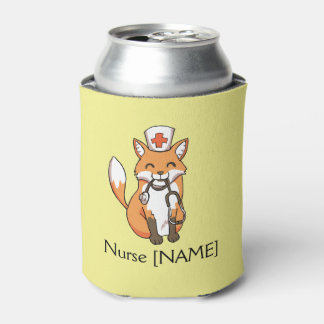 Nurse Fox Drawing Cute Template Stubby Holder