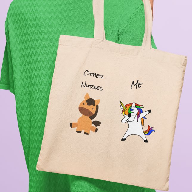 Nurse Funny Dabbing Unicorn Horse Tote Bag (Creator Uploaded)