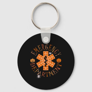 Nurse Funny Ghost Halloween Emergency Department E Key Ring