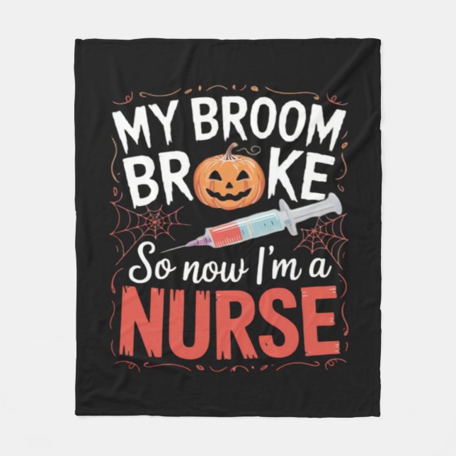 Nurse Funny Halloween Nursing Essential T-Shirt_1 Fleece Blanket (Front)