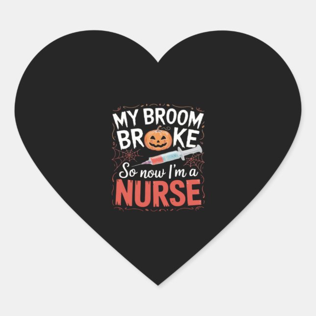 Nurse Funny Halloween Nursing Essential T-Shirt_1 Heart Sticker (Front)