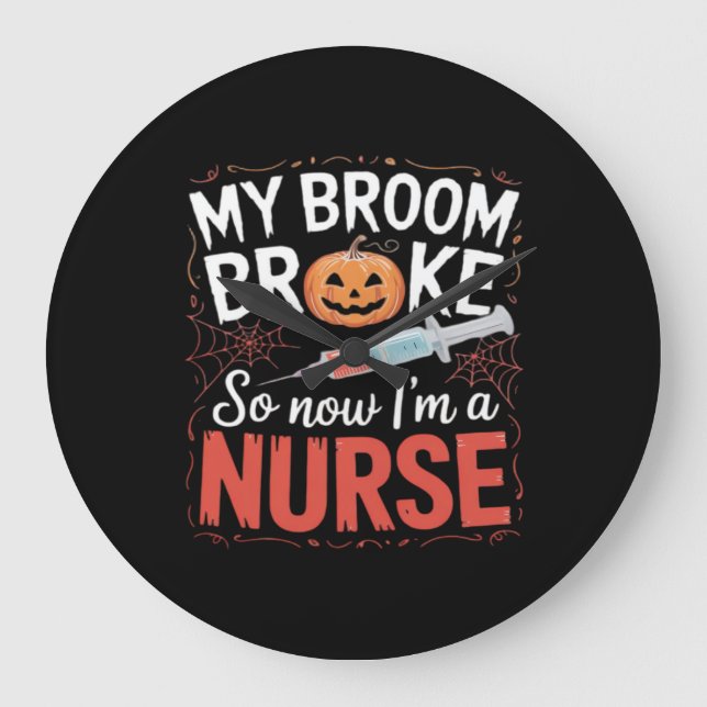 Nurse Funny Halloween Nursing Essential T-Shirt_1 Large Clock (Front)