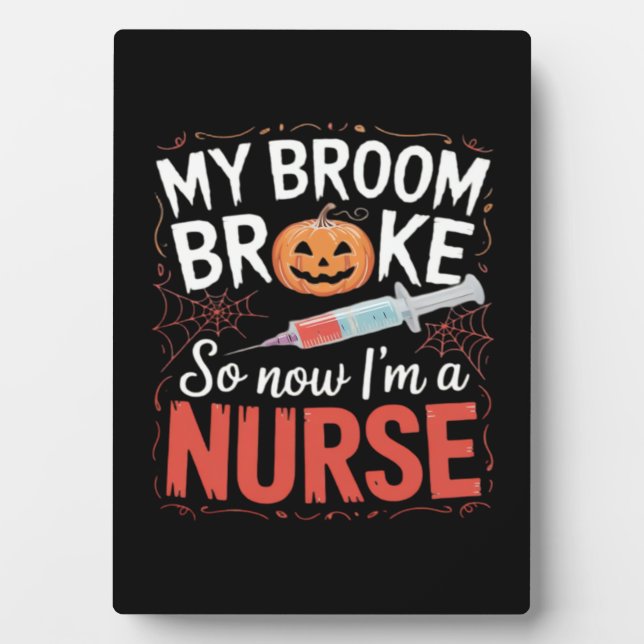 Nurse Funny Halloween Nursing Essential T-Shirt_1 Plaque (Front)