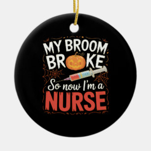 Nurse Funny Halloween Nursing Essential T-Shirt Ceramic Tree Decoration