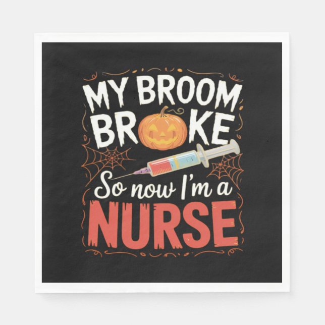 Nurse Funny Halloween Nursing Essential T-Shirt Napkin (Front)