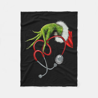Nurse Funny Merry Christmas Stethoscope Nursing Xm Fleece Blanket