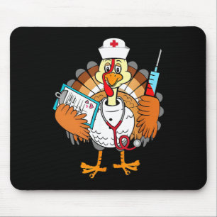 Nurse Funny Turkey Thankful Grateful Thanksgiving Mouse Mat
