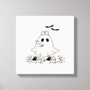 Nurse Ghost Cute Halloween Design Classic T-Shirt Canvas Print