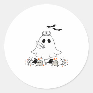 Nurse Ghost Cute Halloween Design Classic T-Shirt Classic Round Sticker