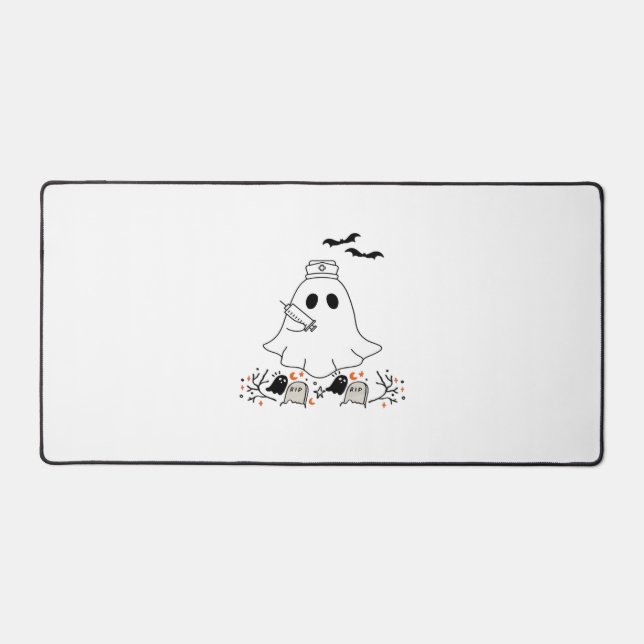 Nurse Ghost Cute Halloween Design Classic T-Shirt Desk Mat (Front)