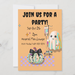 nurse ghost funny quote pumpkin coquette invitation