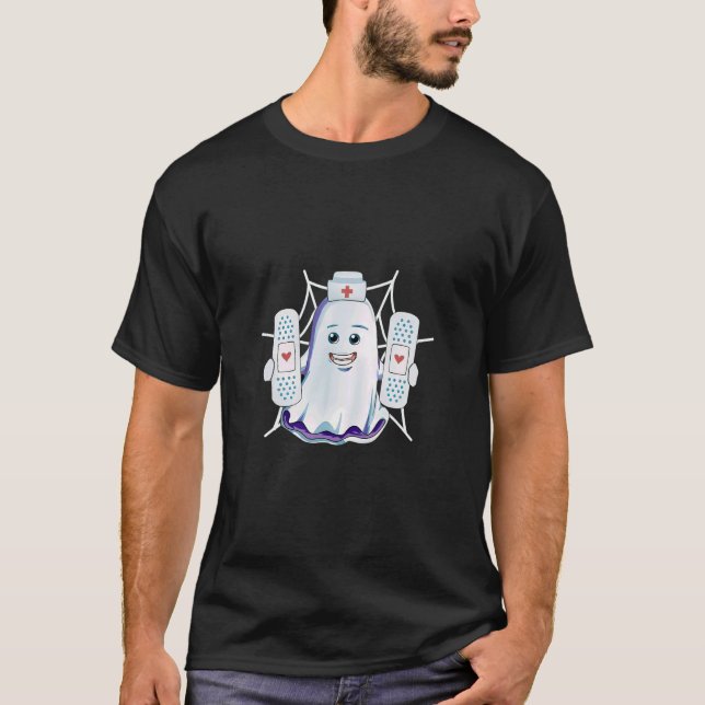 Nurse Ghost Halloween Costume for Nurses Women Rn T-Shirt (Front)