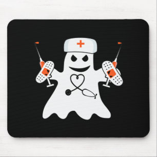 Nurse Ghost Lazy Halloween Costume Fun Nursing RN Mouse Mat