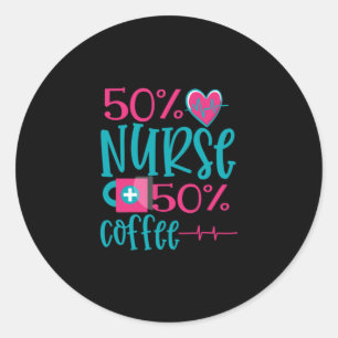 Nurse Gift 50 Nurse 50 Coffee Classic Round Sticker