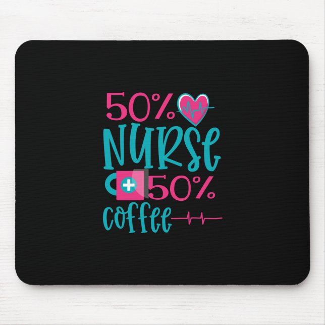 Nurse Gift | 50 Nurse 50 Coffee Mouse Mat (Front)