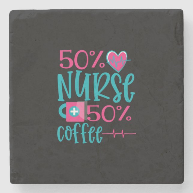 Nurse Gift | 50 Nurse 50 Coffee Stone Coaster (Front)