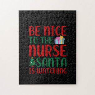 Nurse Gift Be Nice To Nurse Santa Jigsaw Puzzle