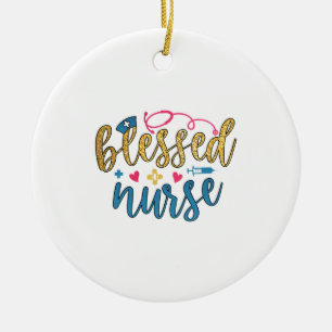 Nurse Gift Blessed Nurse Ceramic Tree Decoration