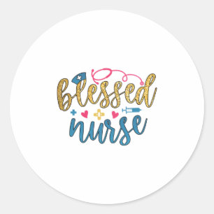 Nurse Gift Blessed Nurse Classic Round Sticker