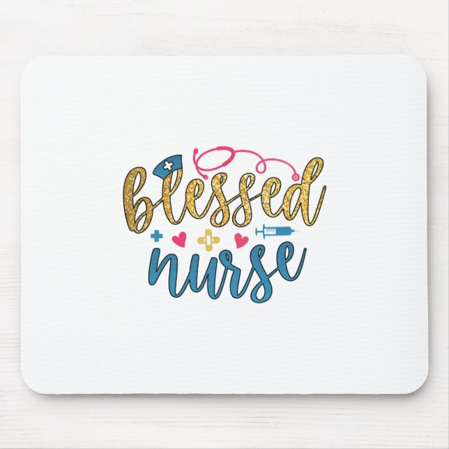 Nurse Gift | Blessed Nurse Mouse Mat (Front)