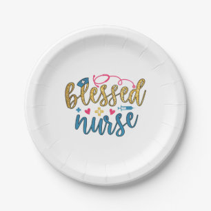 Nurse Gift Blessed Nurse Paper Plate