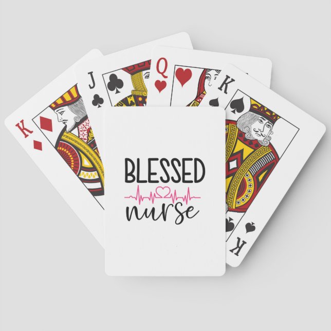 Nurse Gift Blessed Nurse Playing Cards (Back)