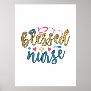 Nurse Gift Blessed Nurse Poster