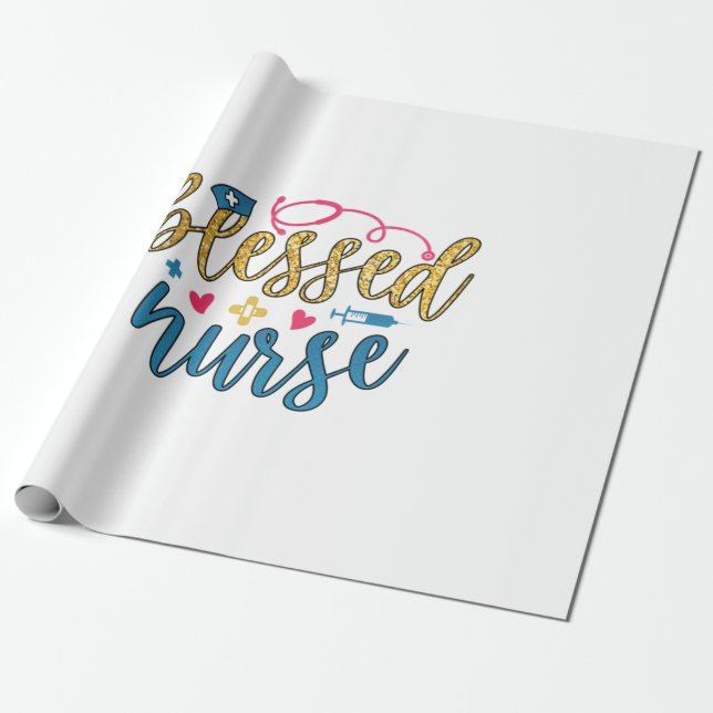 Nurse Gift | Blessed Nurse Wrapping Paper (Unrolled)