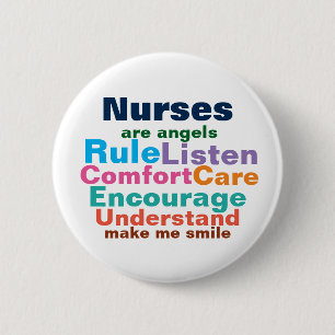 Nurse gift buttons. 6 cm round badge