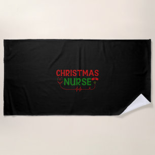Nurse Gift Christmas Nurse Beach Towel
