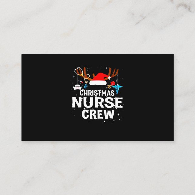 Nurse Gift | Christmas Nurse Crew Business Card (Front)