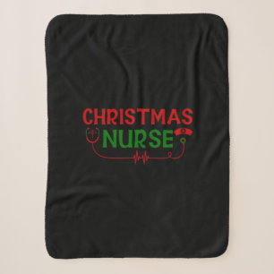 Nurse Gift Christmas Nurse Sherpa Blanket