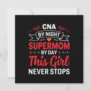 Nurse Gift CNA By Night Supermom Holiday Card