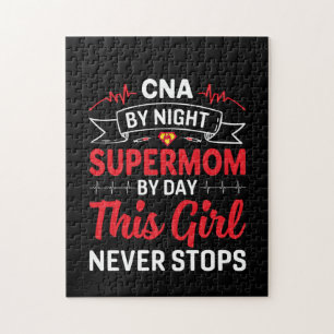 Nurse Gift CNA By Night Supermom Jigsaw Puzzle