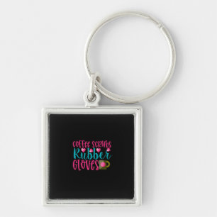Nurse Gift Coffee Scrubs Rubber Gloves Key Ring