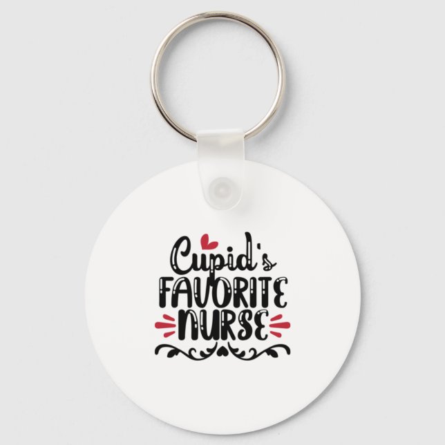 Nurse Gift Cupid's Favorite Nurse Key Ring (Front)