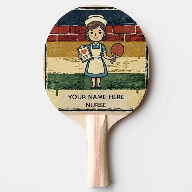 Nurse Gift Custom Ping Pong Paddle, Name Drop, Med Ping Pong Paddle (Front)